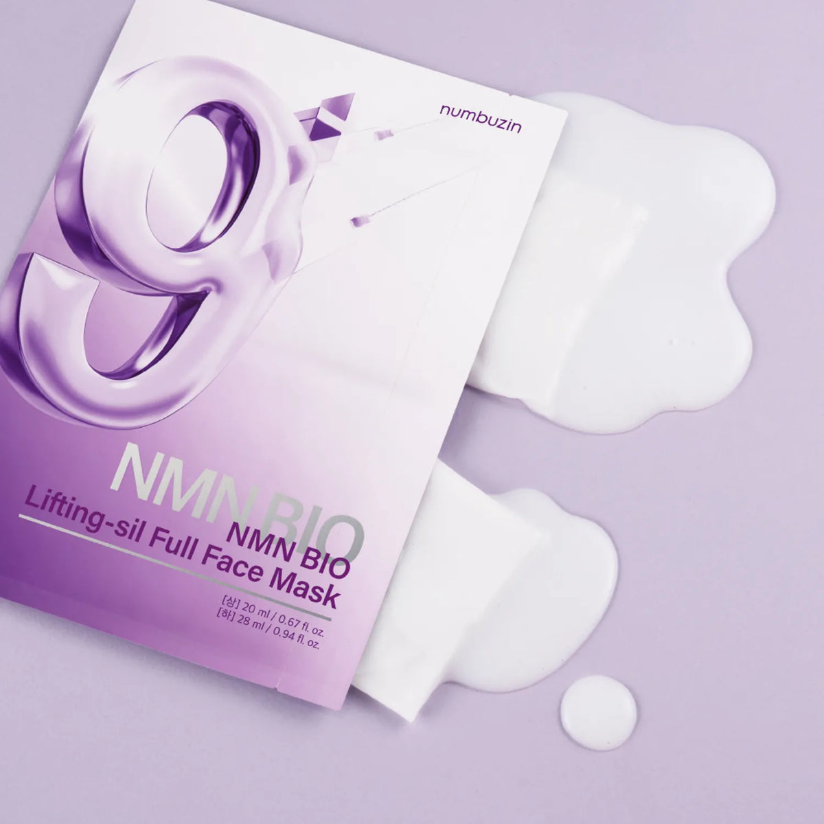 numbuzin No. 9 NMN Bio Lifting-sil Full Face Pack Sheet 4ea Set (+Fabric Lifting Band)