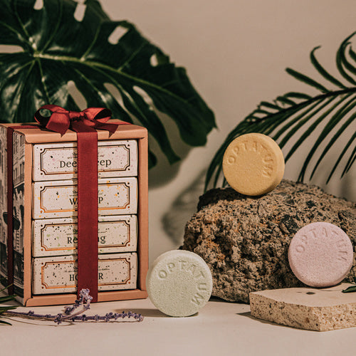 Optuam [bath Bomb Gift/gift Packaging] Aromatherapy Shower Steamer 3-piece Gift Set (Relaxing + Wake-up + Deep Sleep) - DODOSKIN