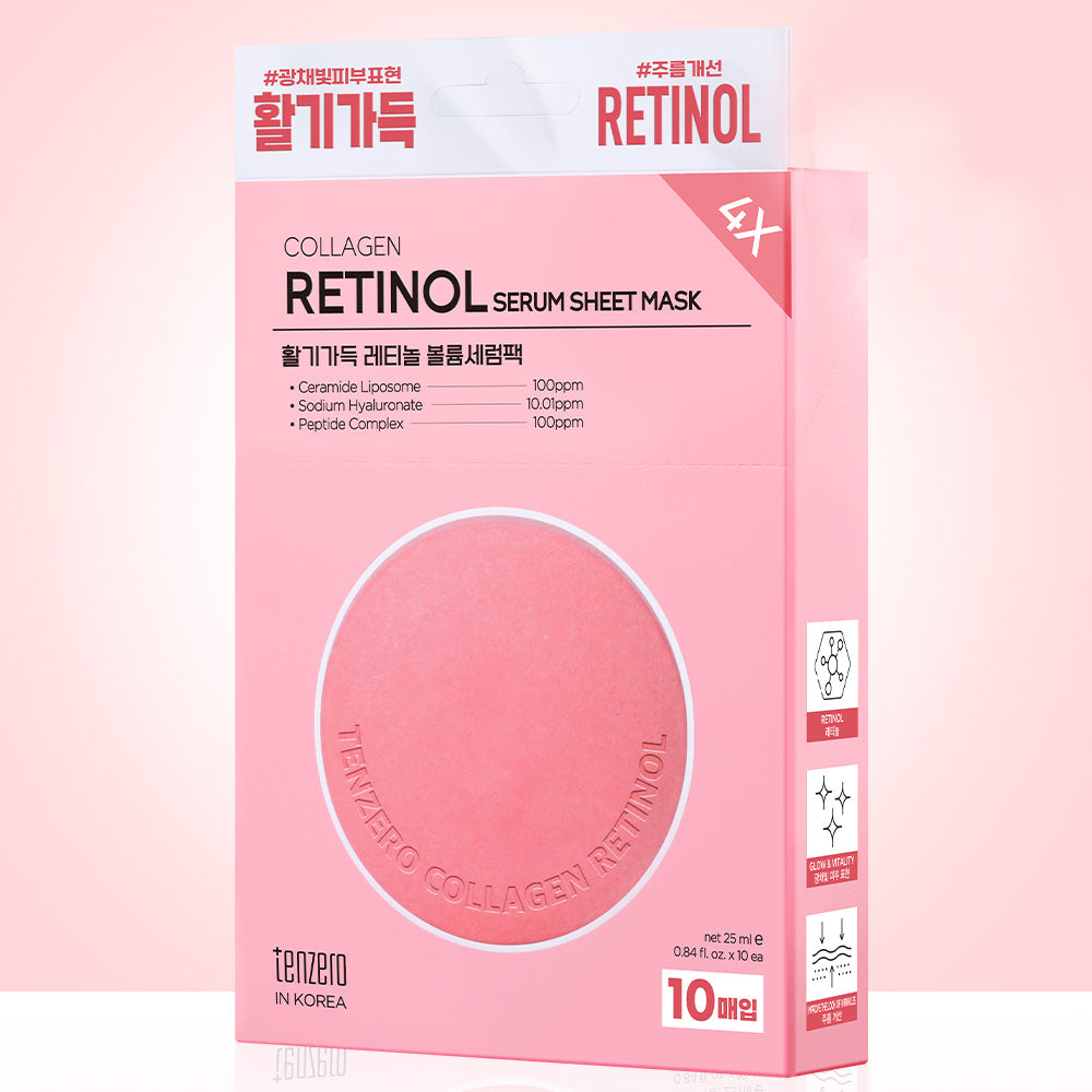 tenzero Energizing Retinol Volume Serum Sheet Mask 25ml 10ea