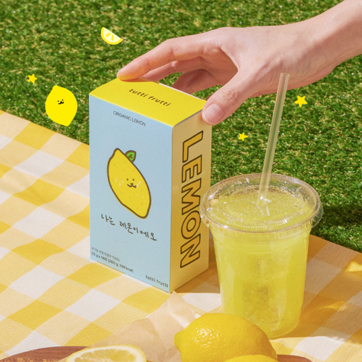 tutti frutti 100% Organic Spain Lemon Juice Sticks 1 Box (20g x 14 Sticks)