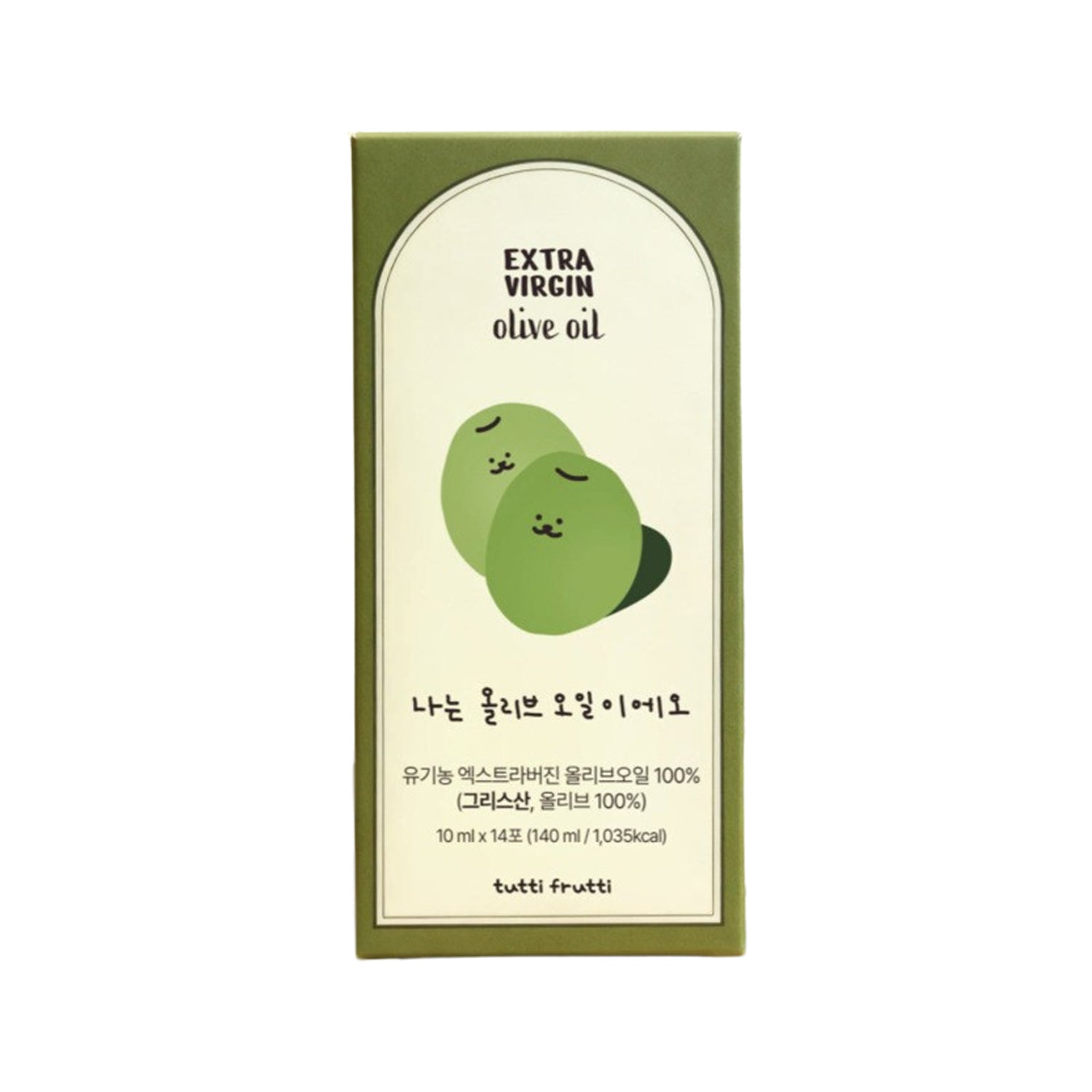 tutti frutti Organic Extra Virgin Olive Oil Sticks 1 Box (10ml x 14 Sticks)