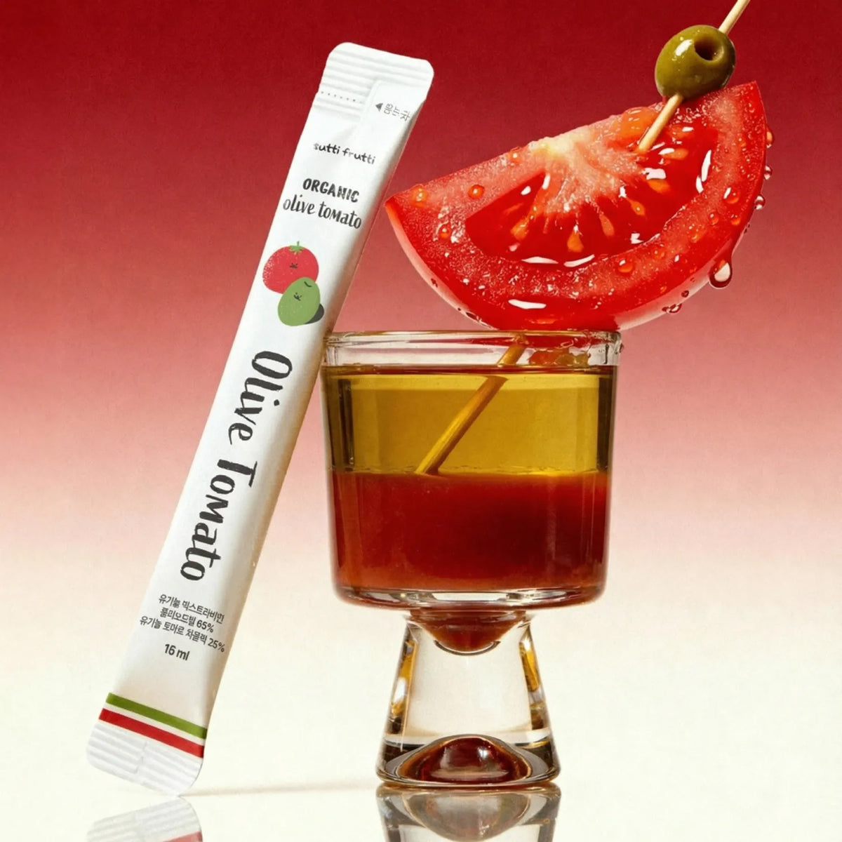 tutti frutti Organic Extra Virgin Olive & Tomato Shot 1 Box (15ml x 14 Sticks)
