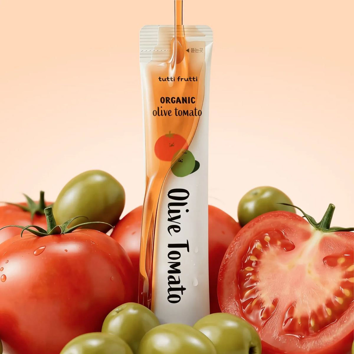 tutti frutti Organic Extra Virgin Olive & Tomato Shot 1 Box (15ml x 14 Sticks)
