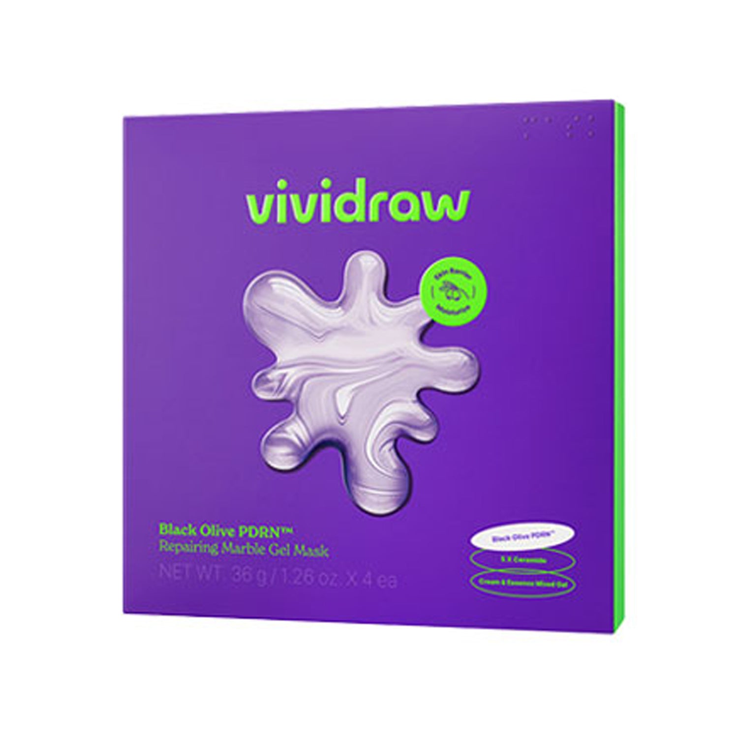 vividraw Black Olive PDRN™ Repairing Marble Gel Mask 4ea
