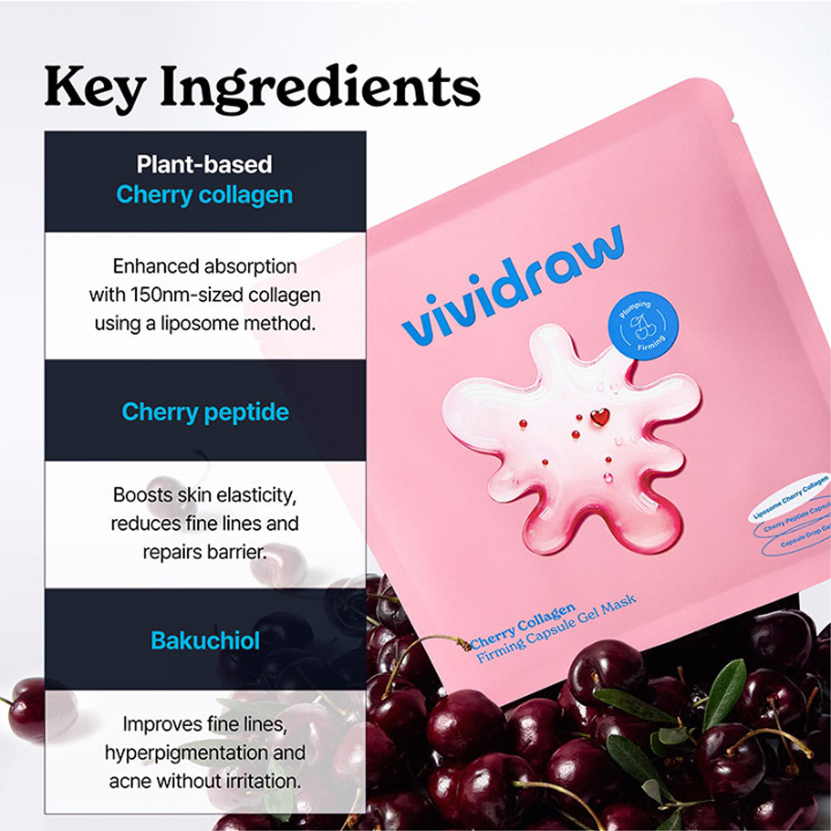 vividraw Cherry Collagen Firming Capsule Gel Mask 4ea